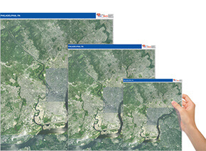 Pennsylvania State Wall Map Satellite Style