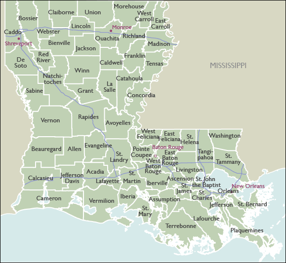 County Zip Code Wall Maps Of Louisiana Marketmaps