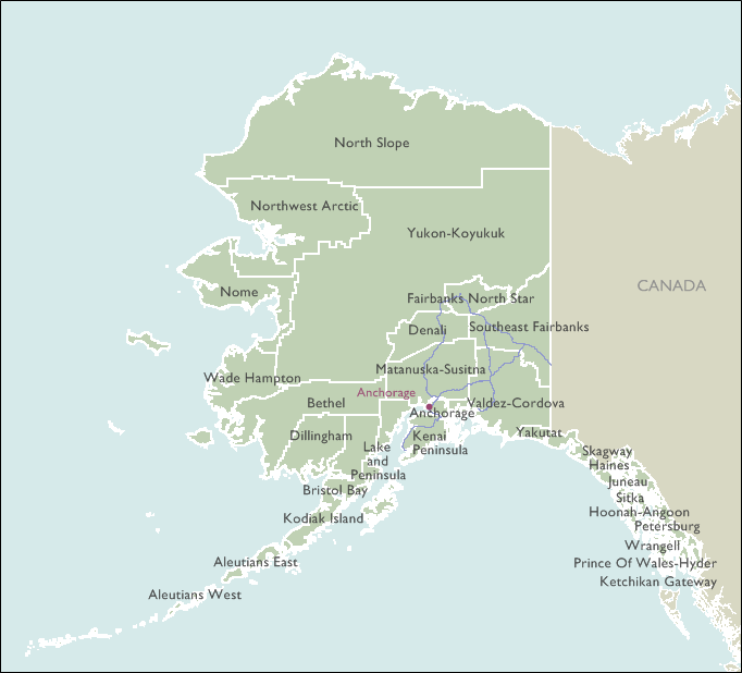 Alaska County Map