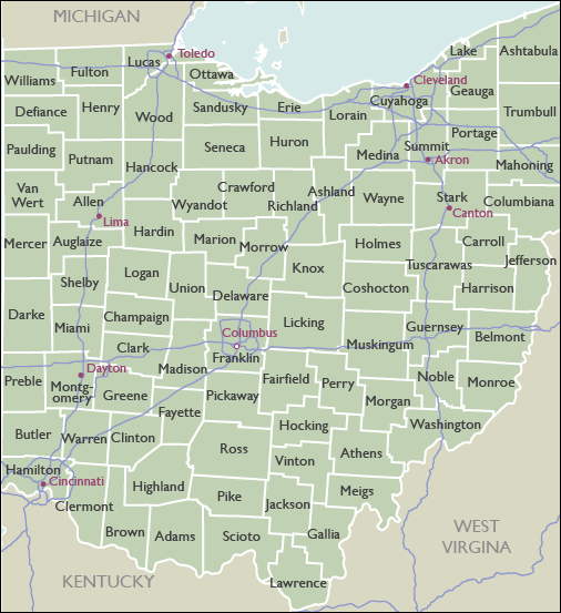 zip codes in ohio map County Zip Code Wall Maps Of Ohio zip codes in ohio map