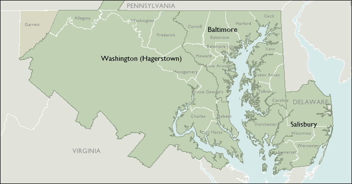 DMR Map of Maryland