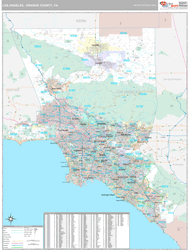 Los Angeles-Orange County, CA Zip Code Map Premium Style